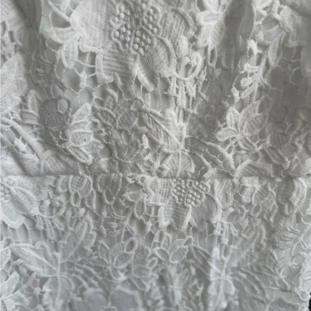 JJ’s House Lace Wedding Dress Sweetheart Asymmetrical Tea-Length NWT Size Small - Picture 9 of 10